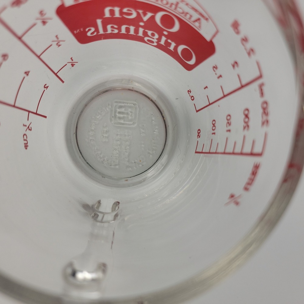 Anchor Hocking Oven Originals Glass Measuring Cup 1 Cup 8oz Red Markings USA - Picture 4 of 8